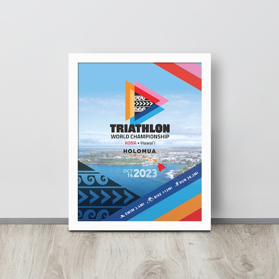 2023 KONA Triathlon World Championship Framed Poster Customized with Your Name and Race result