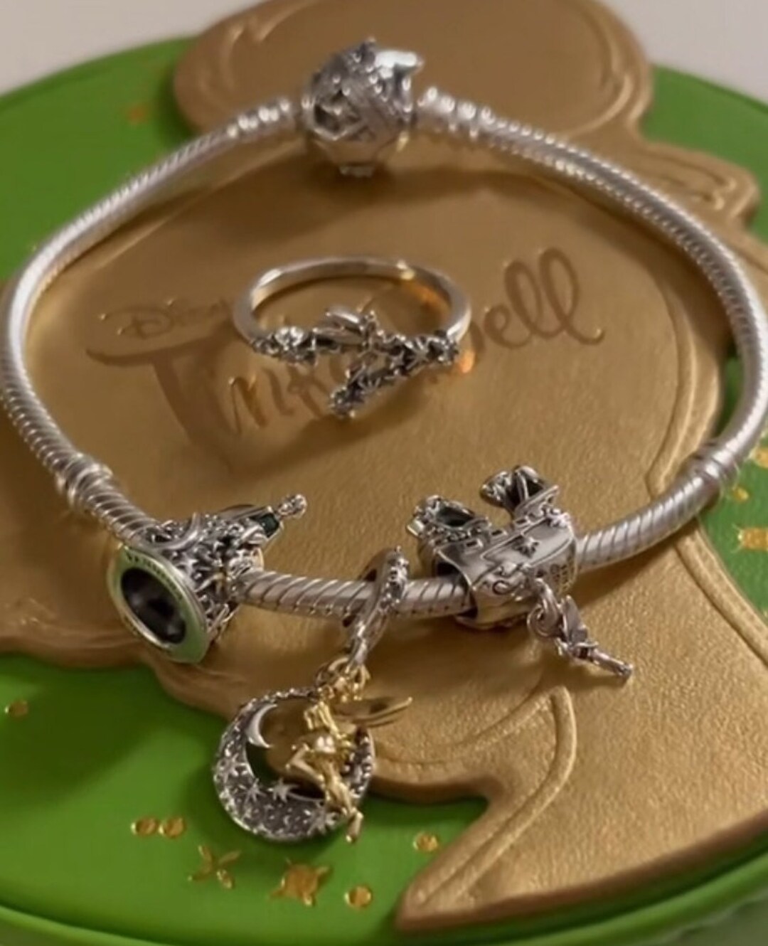 100 Anniversary Pandora Tinkerbell Charms Bracelet and Ring Etsy