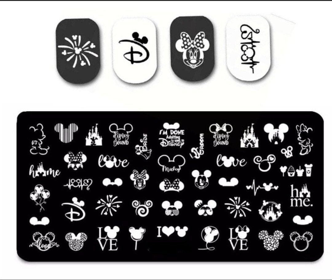 Mikey Mouse Nail Stamping Plate. Mikey Mouse Stamp Plate. - Etsy