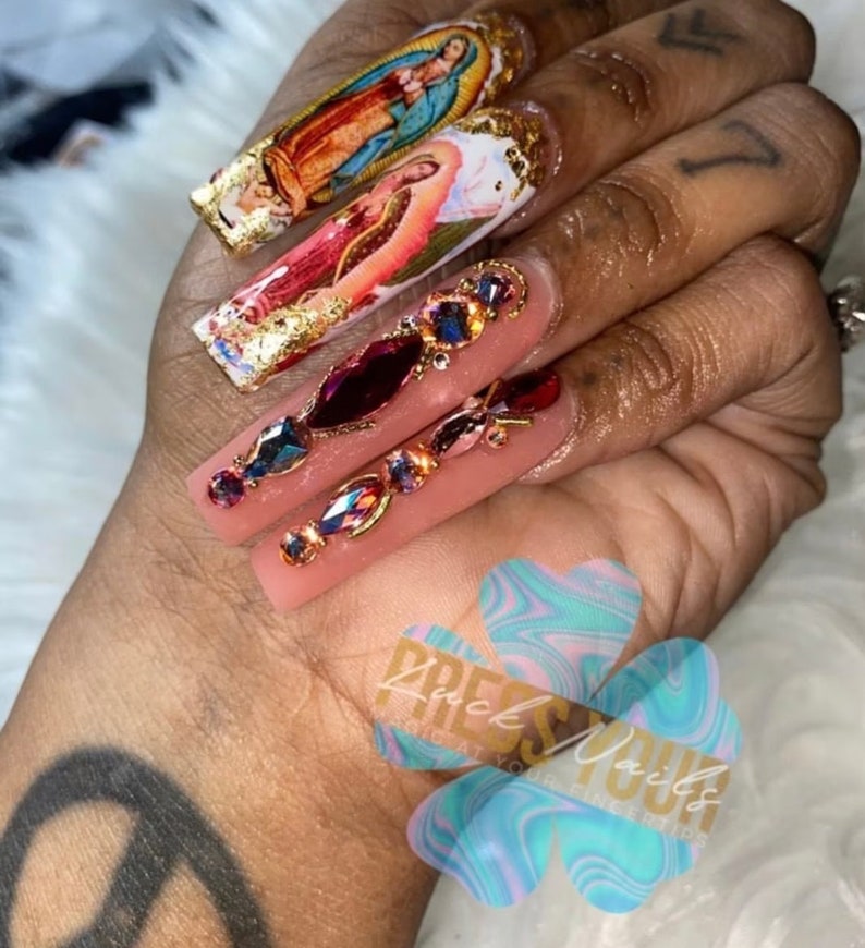 Lady of Guadalupe Nail Decalsvigin De Guadalupe Etsy
