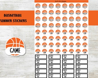 Basketball Planner Stickers, 84 Planning Stickers for Planner, Planning for Kids Sports, Basketball Calendar Stickers, Game Time, Practice
