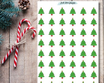 Christmas Tree Planner Stickers | Christmas Decoration Stickers | Cute Planner Stickers | Holiday Stickers