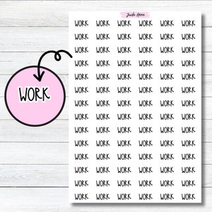 Work Script Sticker, Script Sticker for Planners, Bujo Sticker Sheet, Stickers for Planners