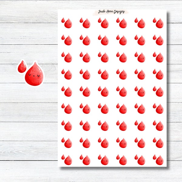 Period Tracker Stickers | Blood Drop Planner Sticker | Period Tracker for Calendar | Functional Stickers for Women | Cute Planner Stickers