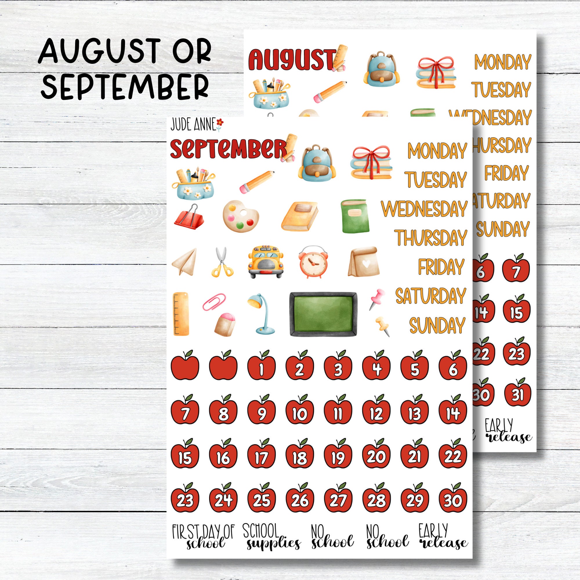August Planner Stickers - Etsy