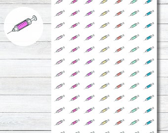 Syringe Planner Stickers | Mini Shot Reminders | Botox Planner Stickers | Cute Planner Stickers
