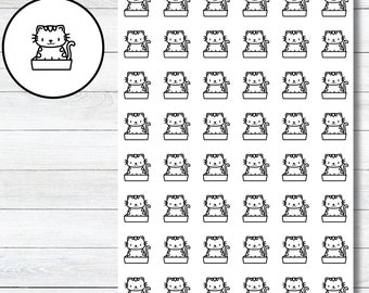 Kawaii Cat Care Sticker Sheet | Cute Cat Stickers Planner Feed Cat ...