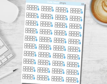 Water Intake Planner Stickers | Daily Water Tracker Stickers for Planners | Cute Planner Stickers | Functional Stickers