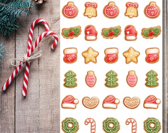 Christmas Cookie Planner Stickers | Christmas Decoration Stickers | Cute Planner Stickers | Holiday Stickers
