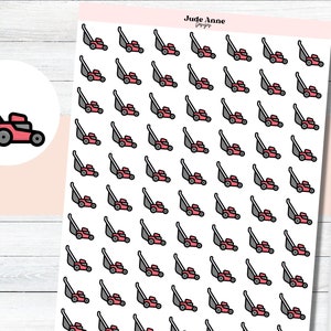 Lawn Mower Planner Stickers, Cut Grass Planner Stickers, Cute Planner Stickers, Functional Stickers, Minimalist Stickers
