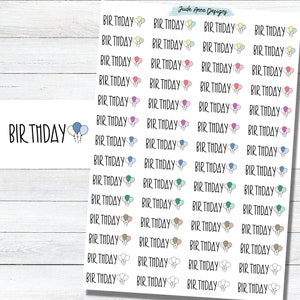 Autocollants pour agenda d'anniversaire, rappels d'anniversaire, ballons mignons autocollants pour agenda, rappels de date d'anniversaire, icônes
