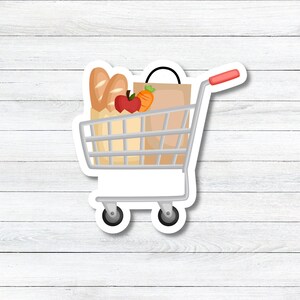 Cart Button Sticker Grocery Cart Stickers, Planner Sticker Sheet, Functional Sticker, Icon ...