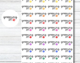Grooming Appointment Stickers, Appointment Planner Stickers, Pet Appointments, Cat Icon, Dog Icon