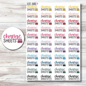 Changer les feuilles d'autocollants, Stickers pour agendas, rappel de literie, autocollants de nettoyage, feuille d'autocollants fonctionnels
