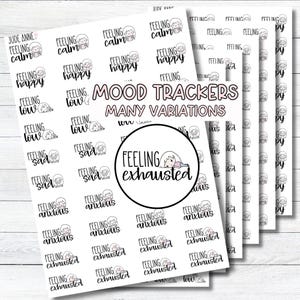 Pegatinas para el planificador de estado de ánimo, pegatinas para el planificador de emociones, pegatinas para Bujo, pegatinas para el planificador, pegatinas para el seguimiento de la salud mental