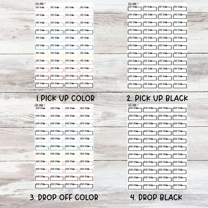 Pick up and Drop off Planner Stickers | School Planner Stickers | Cute ...