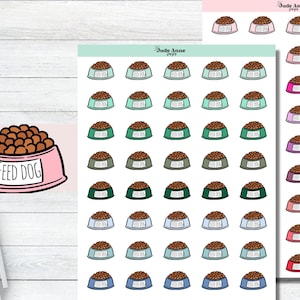 Feed Dog Planner Stickers, Dog Food Reminder Sticker Sheet, Planning Stickers