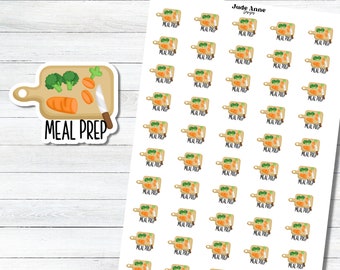 Meal Prep Stickers, Planner Sticker Sheet, Functional Stickers, Cutting Board Sticker, Bullet Journal Sticker