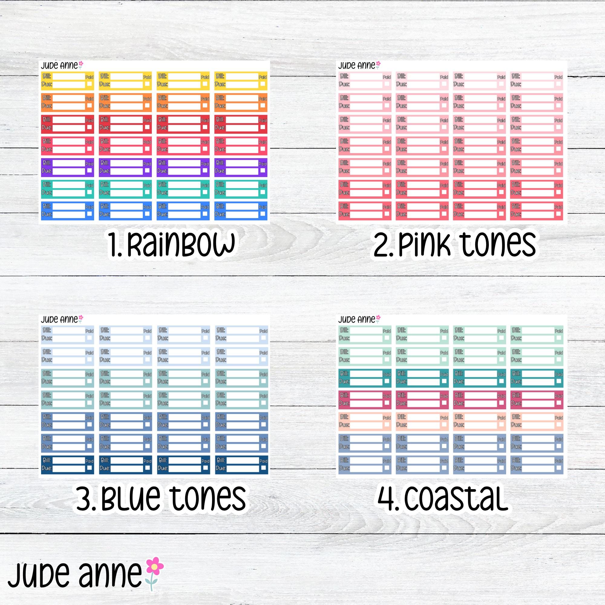 Bill Due Planner Stickers | Monthly Bill Tracker Stickers | Paid Bill ...