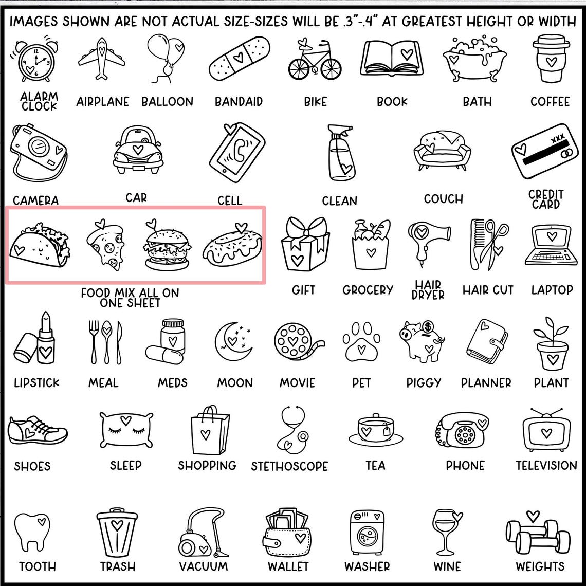 Mini Icon Planner Stickers | Tiny Sticker Sheet | Bullet Journaling ...