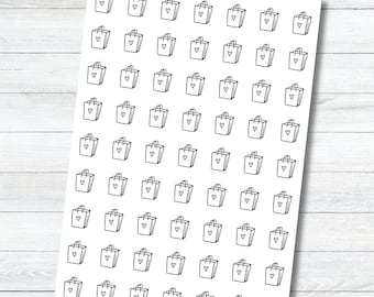 Shopping Planner Stickers, Cute Bag Stickers, Shopping Icon Shop Stickers, Sticker Sheet for Planning, Bullet Journaling Stickers