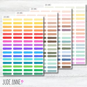 Colorful Brush Stroke Stickers, Sticker Sheets, Organization Stickers, Bujo Stickers, Journaling Script Stickers