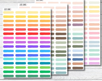 Colorful Brush Stroke Stickers, Sticker Sheets, Organization Stickers, Bujo Stickers, Journaling Script Stickers