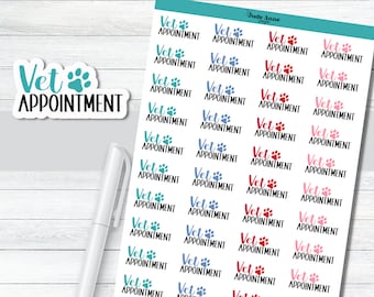 Vet Appointment Stickers, Appointment Planner Stickers, Pet Appointments, Cat Icon, Dog Icon