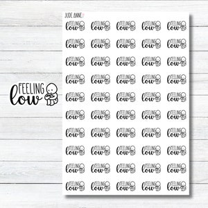 Pegatinas para planificadores con sensación de desánimo, pegatinas para seguimiento del estado de ánimo, pegatinas para Bujo, pegatinas para planificadores, seguimiento de la salud mental, depresión, tristeza