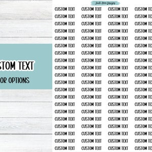 Custom Text Stickers, Color Options, Sticker Sheets, Custom Script, Organization Stickers, Bujo Stickers, Journaling Script Stickers