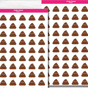 Poop Emoji Stickers, Poop Planner Sticker sheet, Bowel Movement Tracker, Functional Sticker image 2