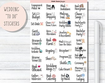 Wedding Planner Stickers, Wedding To Do List, Wedding Checklist Stickers, Bride Sticker Sheet