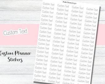 Custom Text Stickers, Color Options, Sticker Sheets, Custom Script, Organization Stickers, Bujo Stickers, Journaling Script Stickers