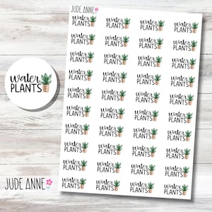 Pegatinas para planificador de plantas acuáticas, pegatinas bonitas para planificador, pegatinas con iconos de plantas, hoja de pegatinas para planificar, pegatinas para bullet journaling