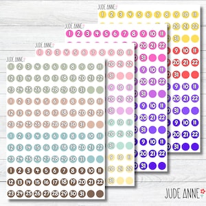 Date Dot Stickers, Date Cover Stickers, Planner Circle Stickers, Planner Stickers, Bullet Point Dots