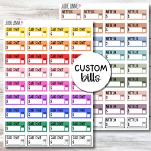Bill Planner Stickers, Custom Bills Planner Stickers, 1 Inch Bill Planner Stickers