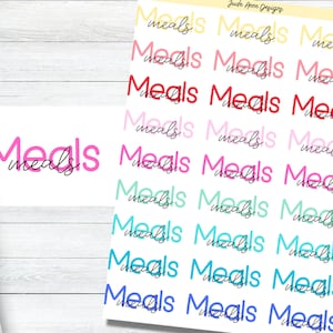 Meal Planner Sticker, Sidebar Planner Stickers, Meal Prep Planner Stickers, Bullet Journal Stickers