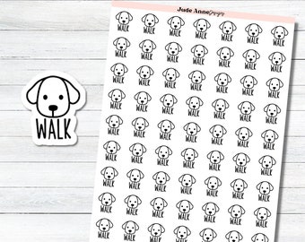 Walk Dog Planner Stickers | Dog Sticker Sheet | Cute Sticker Sheet | Bullet Journaling | Bujo | Calendar Stickers