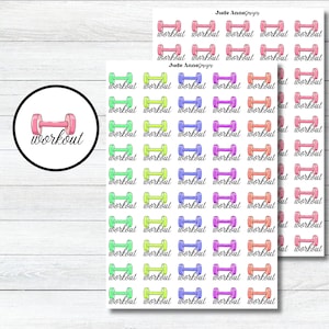 Stickers planificateur d'entraînement | Stickers organisateur d'haltères | Stickers fonctionnels | Rappel d'entraînement et suivi