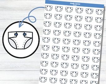 Diaper Planner Stickers | Baby Planner Stickers | Cute Diaper Icon | Purchase Diaper Reminder