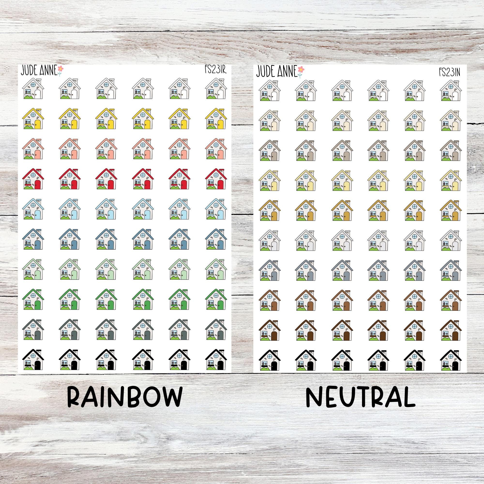 House Icon Planner Stickers, House Payment Stickers, , 1/2 Inch Home ...