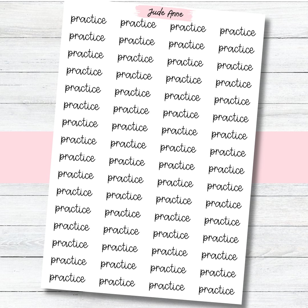 Practice Script Stickers, Practice Planner Stickers, Script for Planner ...