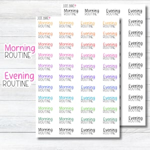 AM and PM Routine Planner Stickers, Daily Script Planner Stickers ...