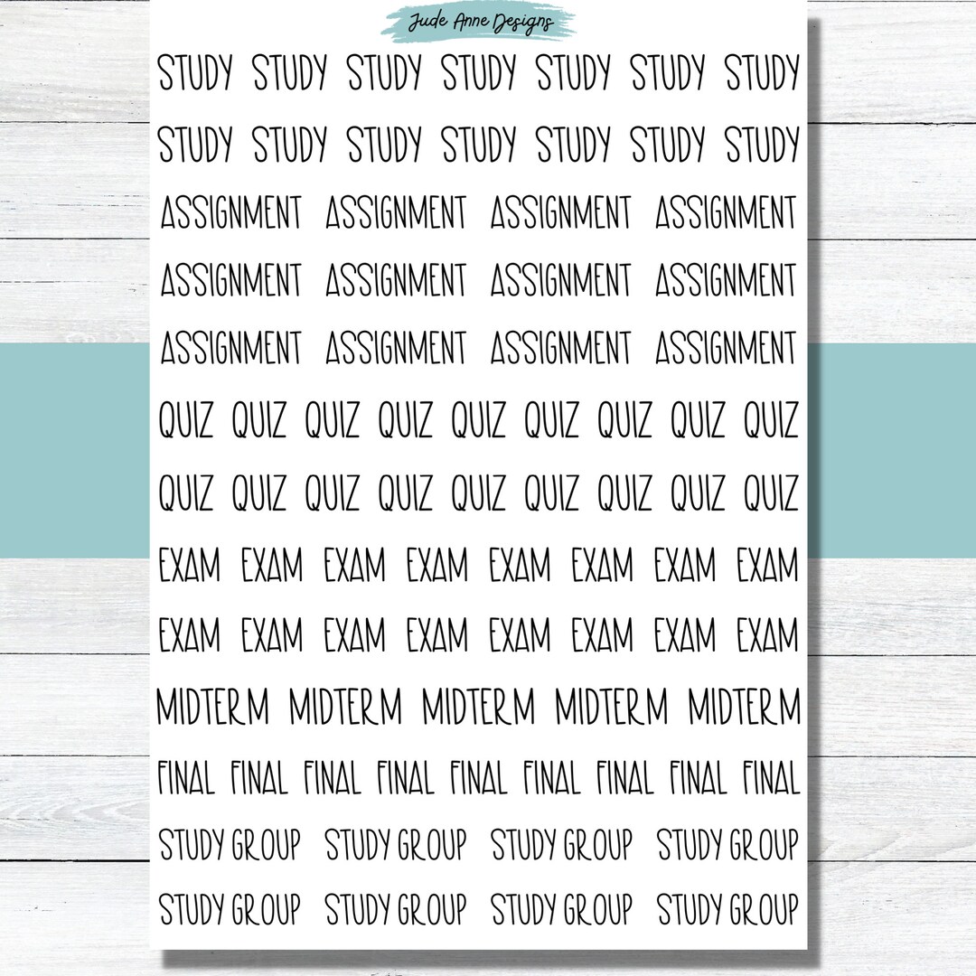 Student Planner Stickers, School Planner Stickers, Exam Reminders for ...