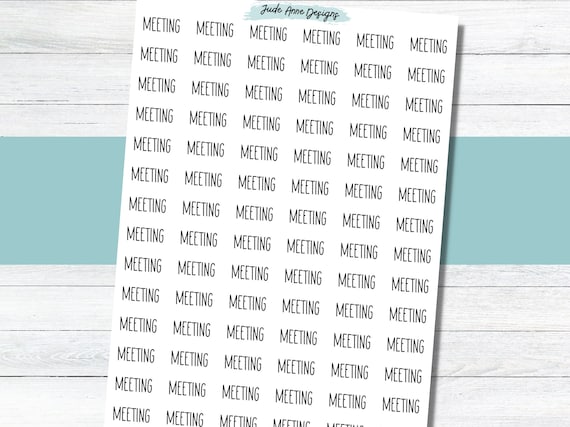 Meeting Planner Stickers, Script Sticker, Meeting Script Sticker for Planners, Bujo Sticker Sheet, Stickers for Planners
