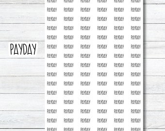Payday Script Planner Stickers, Script Sticker for Planners, Bujo Sticker Sheet, Stickers for Planners