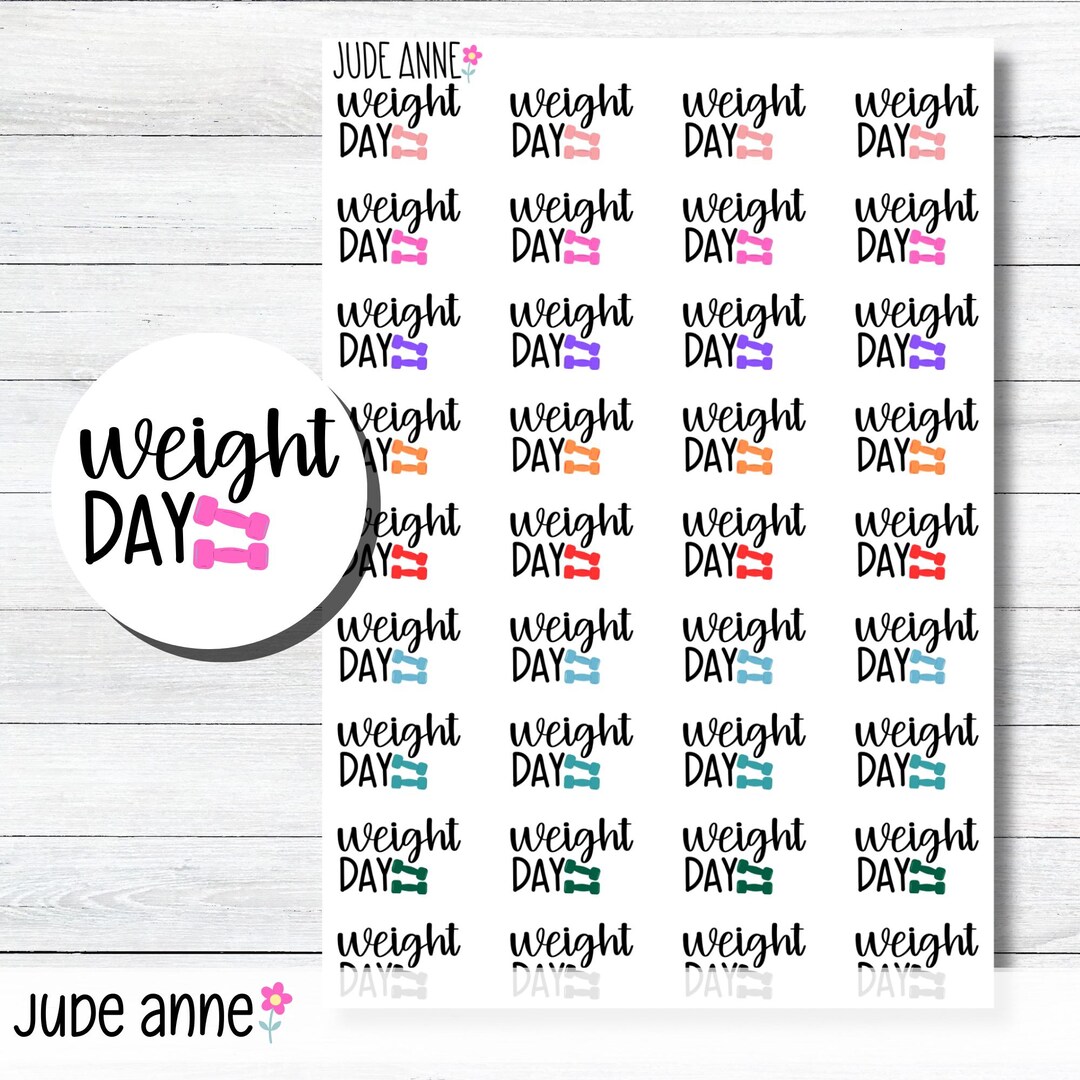 Weight Loaded Stickers Weight Day Planner Stickers | Weigh in Stickers | Fitness Tracker ...