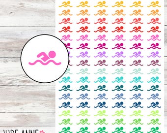 Swimming Planner Stickers | Swimming Planner Stickers | Functional Stickers