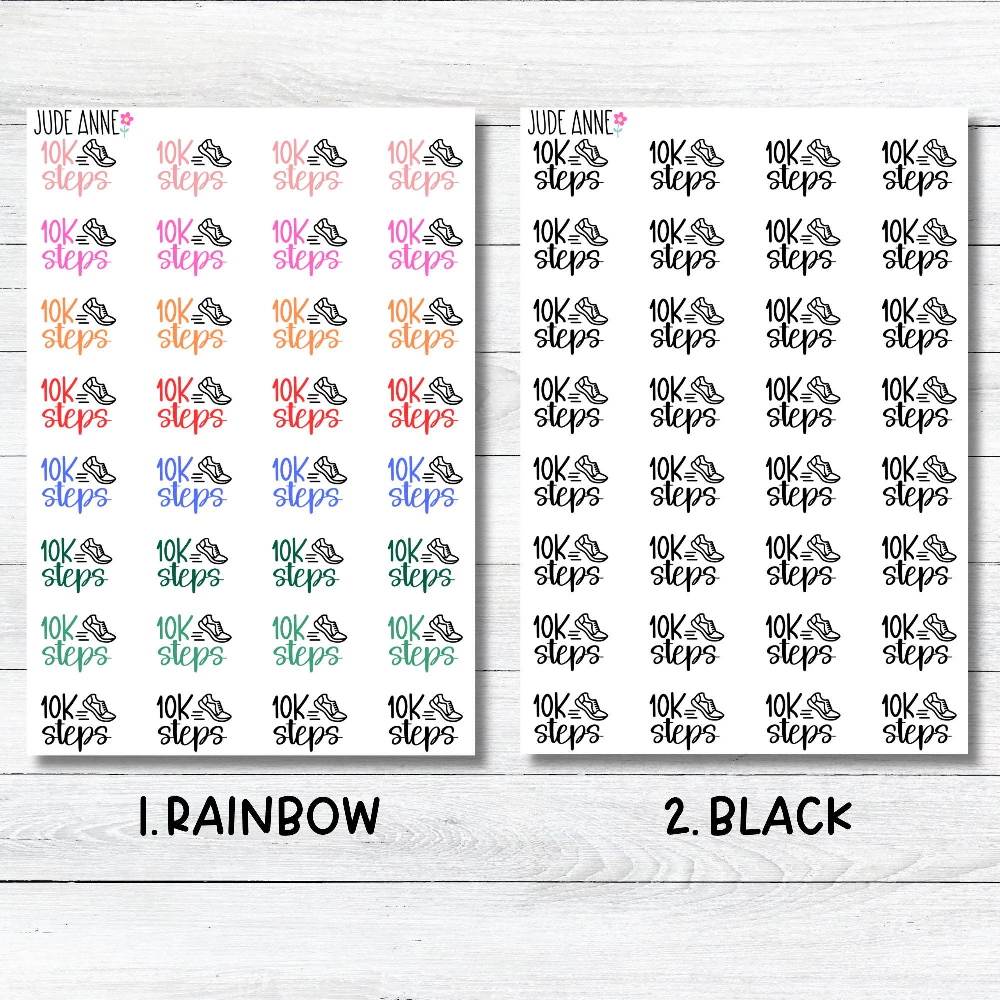 10K Steps Planner Stickers | Fitness Planner Stickers | Walking Tracker ...