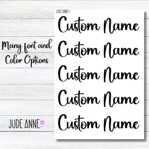 Custom Name Script, Script Planner Stickers, Bujo Stickers, Journaling Script Stickers